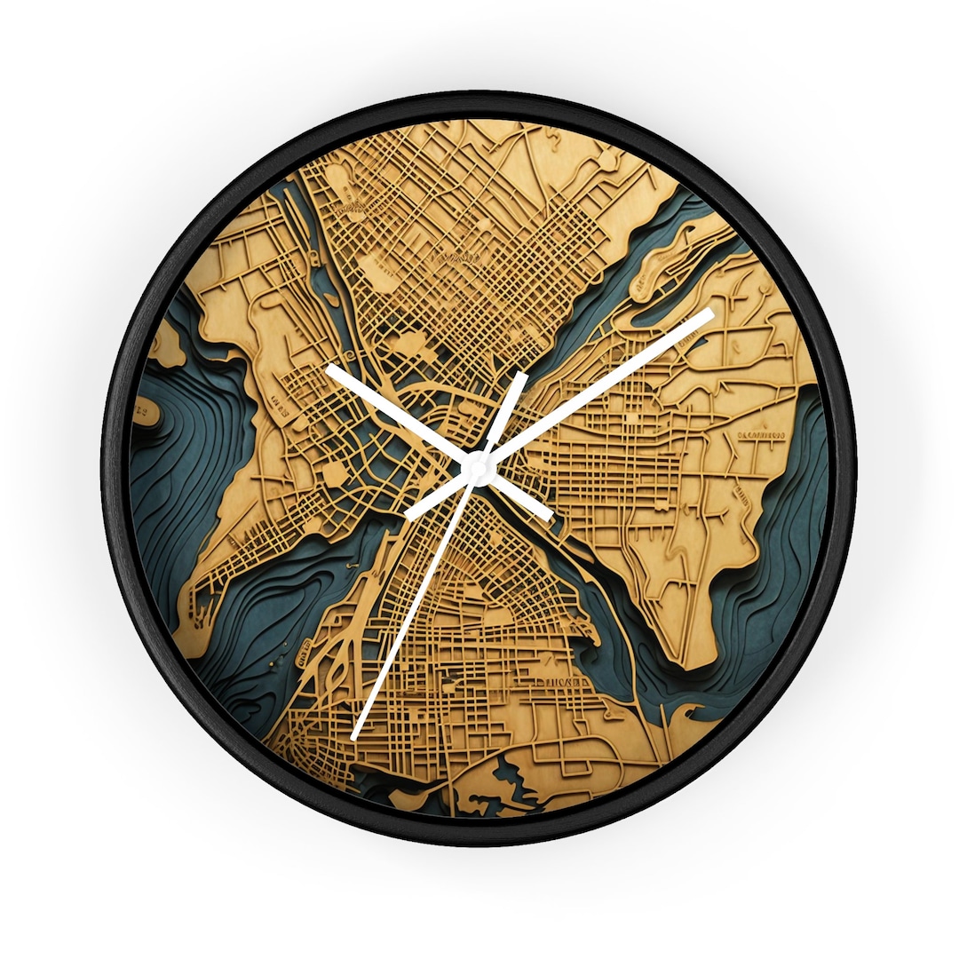 City Map of the Maldives Wall Clock Etsy