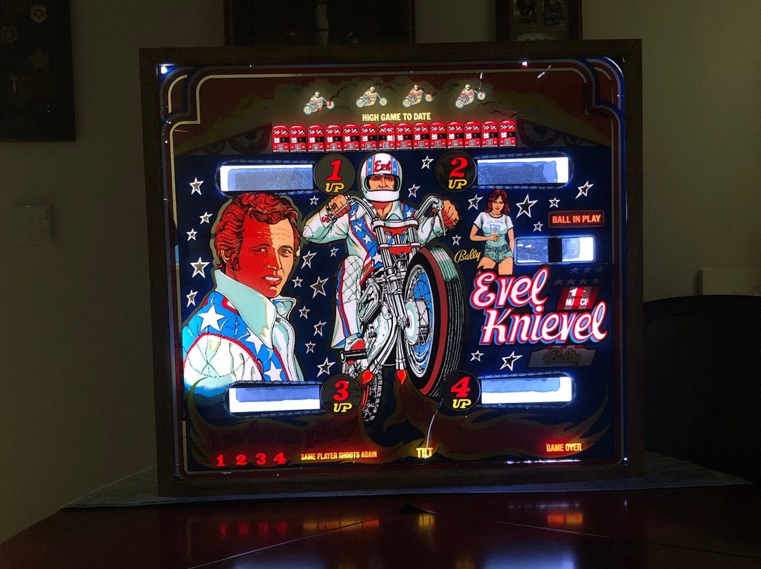 Pinball Backglass Evel Kinevel Wall Art Decor Man Cave. Etsy