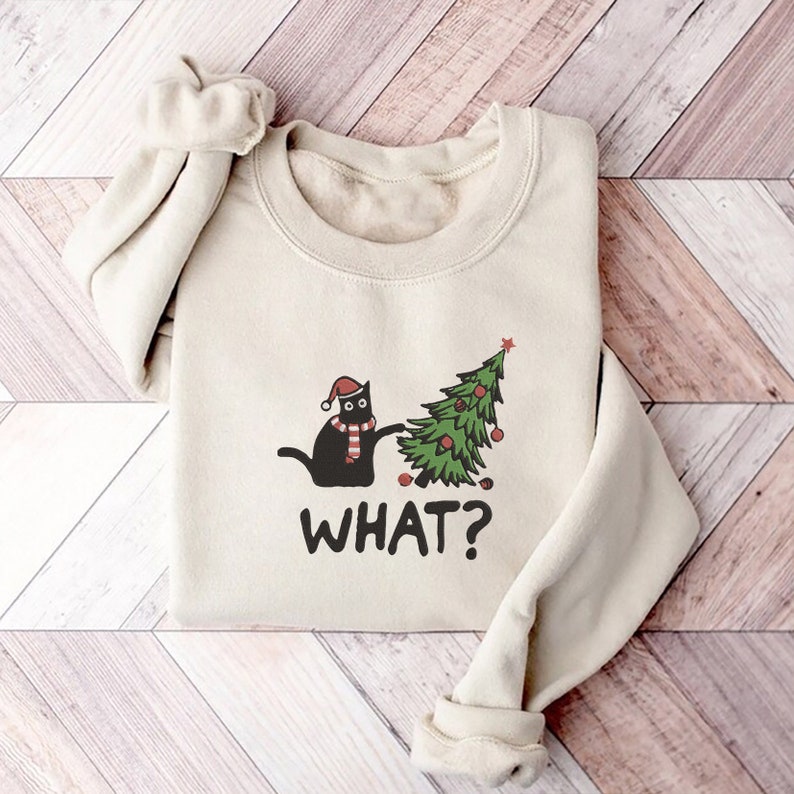 Cat Christmas Embroidery Design Funny Christmas Embroidery Etsy UK