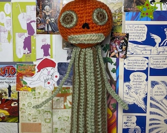 Crochet Over the Garden Wall pattern  | Pumpkin Enoch | Horror crochet plush PDF