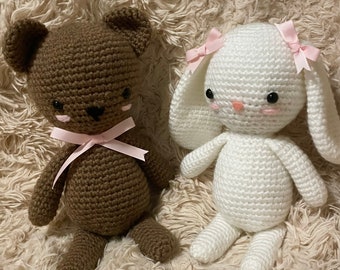 Anniversary Bunny Plush Crochet Bear