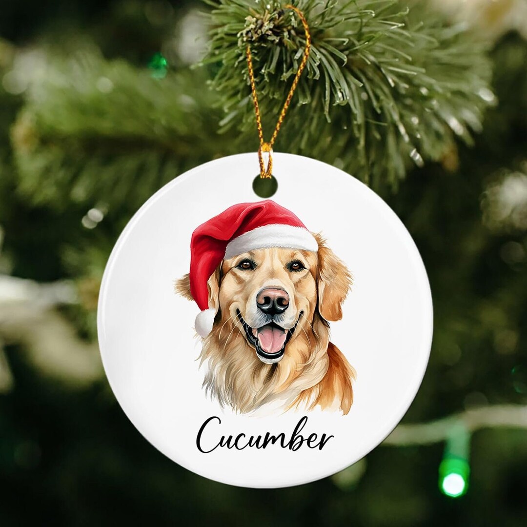 Golden Retriever Christmas Ceramic Ornament Gift for Dog Etsy