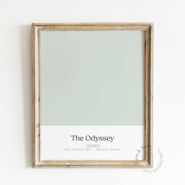 Color Block Printable | Mint Decor | The Odyssey by Homer | Literary Wall Art | Digital Download | Calming Art Prints | Square Art