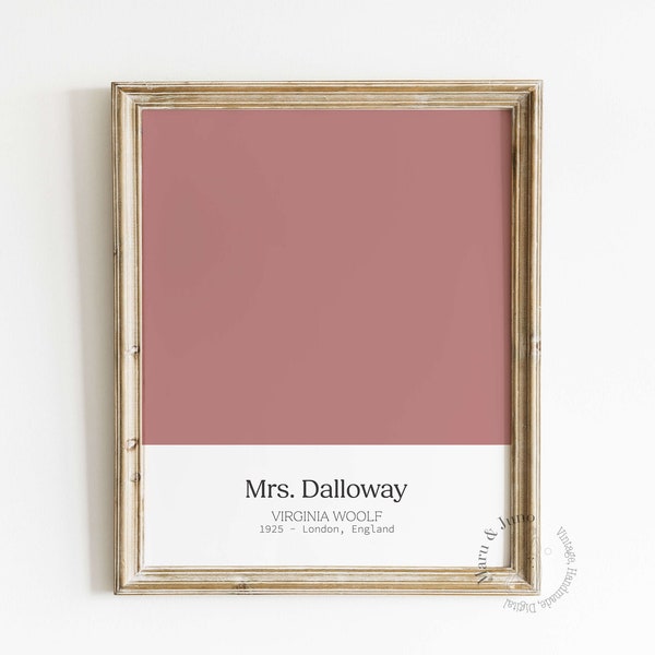 Book Club Gift | Mrs. Dalloway by Virginia Woolf | Serene Aesthetic | Soft Palette Art | Blush Color Block | Printable