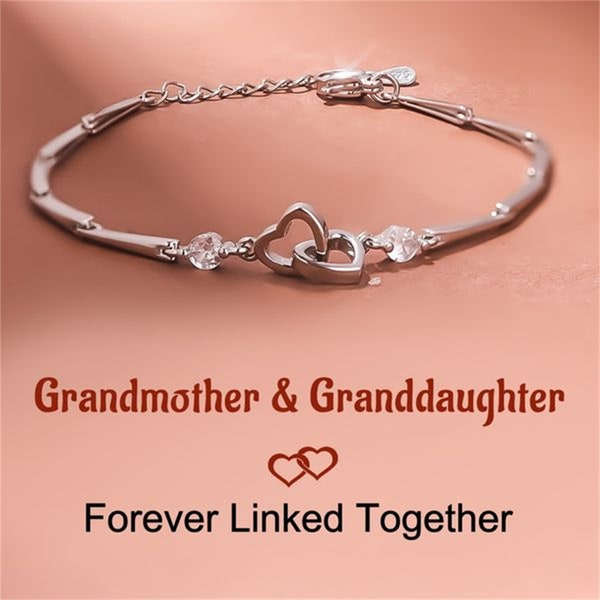 Grandmother & Granddaughter Forever Linked Together Bracelet - Love Heart Infinity Bracelet - Birthday Gifts For Her - Gifts From Nana Grand