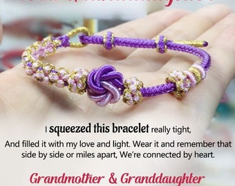 To My Granddaughter Blossom Knot Bracelet - Grandmother & Granddaughter Forever Linked Together Bracelet - Birthday Christmas Gift For Her