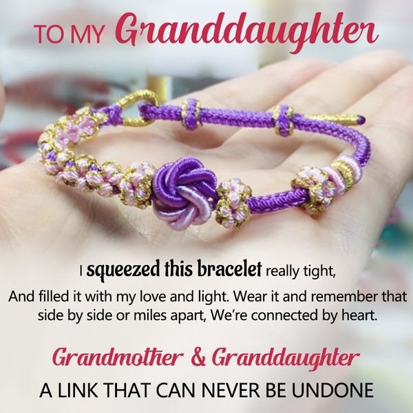 To My Granddaughter Blossom Knot Bracelet - Grandmother & Granddaughter Forever Linked Together Bracelet - Birthday Christmas Gift For Her