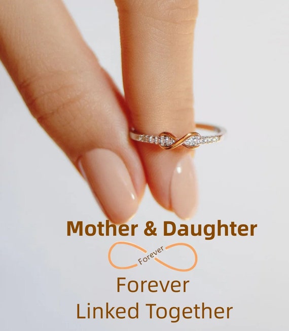 Mother Daughter Forever Linked Together Ring Infinity Promise