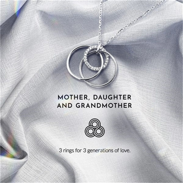 Generation Necklace-Mother Daughter Grandmother Forever Link Together Circles Pendant Necklace-Christmas Birthday Gift for Mum Daughter Nana