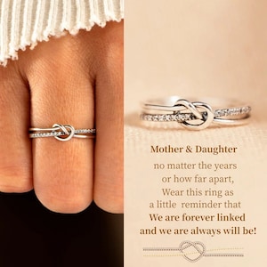 Mother Daughter Ring - Self Reminder Gift - Love Knot Ring - Gift For Daughter-Gift For Mum -Mother's Ring -Graduation Gift - Christmas Gift