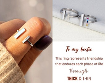 To My Besties Thick And Thin Ring - Bridesmaid Gift - Best Friend Gifts - Birthday Gifts For Her -Friendship Ring -Girl Gang Minimalist Ring