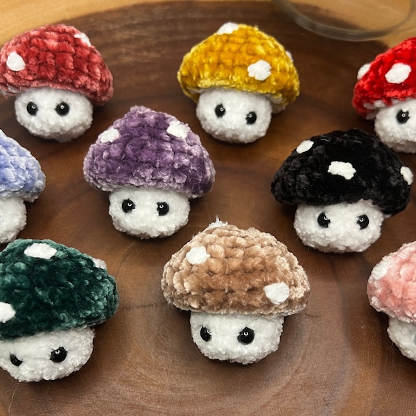 Mini Mushroom Plush Pop Fidget Toy, Mushroom Stuffed Toy, Kids Mushroom Toy, Stocking Stuffer