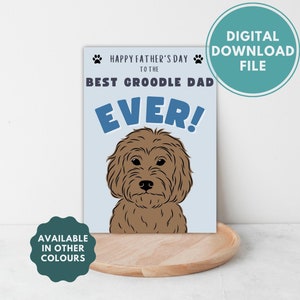 Father's Day groodle card, Printable groodle card, Father's Day, Dog dad, Digital download groodle card, Groodle dad card, Groodle printable