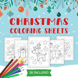 20 Christmas Coloring Pages | Printable Christmas Coloring Sheets | Christmas Craft for Kids | Christmas Classroom Activity | Xmas Craft