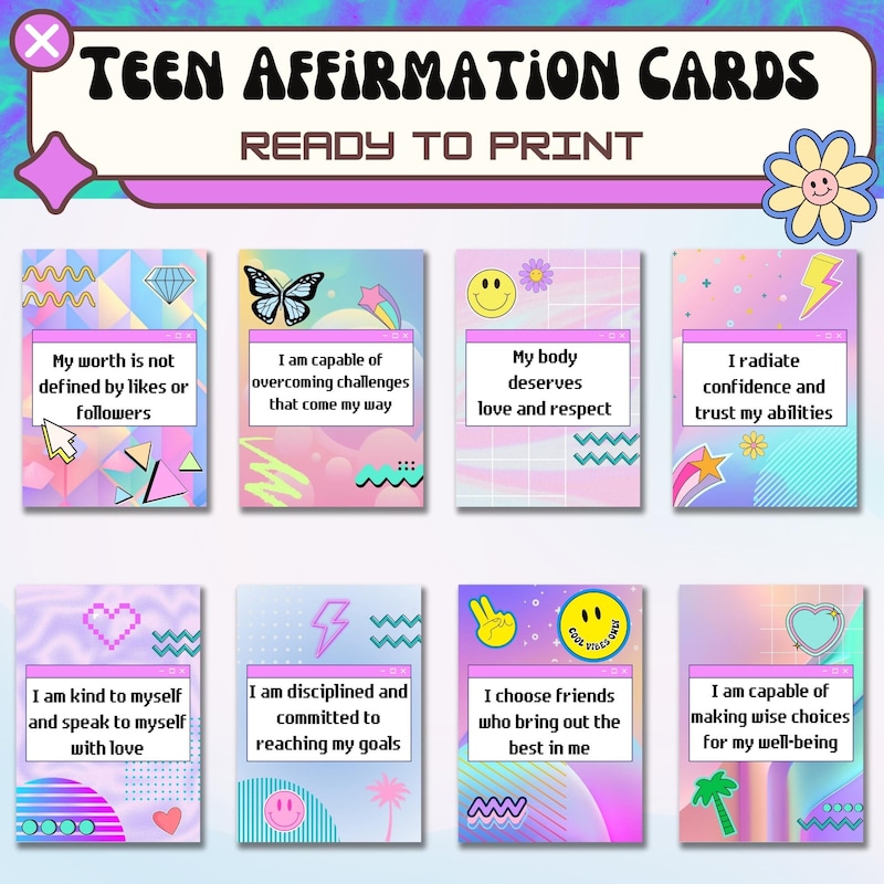 Teen Wellness Cards - Etsy