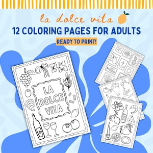 12 pages à colorier en Italie d'Amalfi pour adultes | postale de vacances | Relaxation anti-stress pour adultes