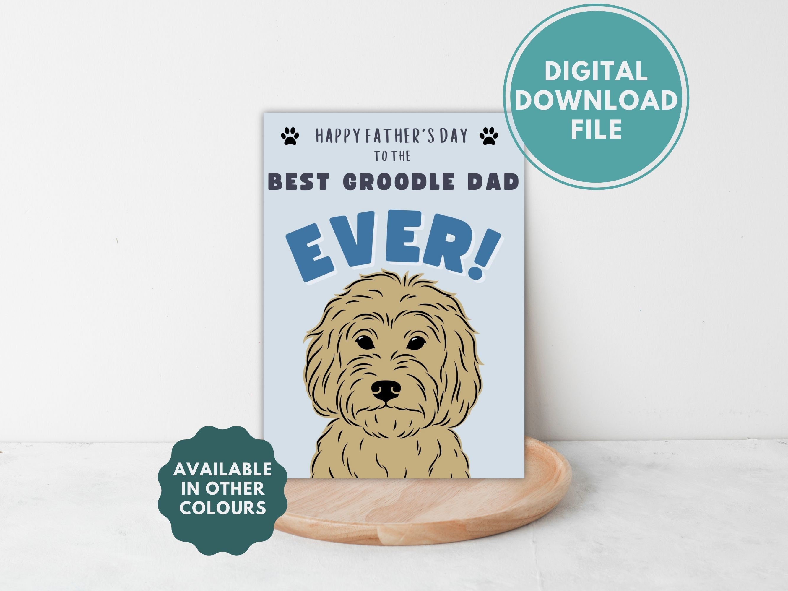 Father's Day Groodle Card, Printable Groodle Card, Father's Day, Dog ...