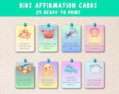 24 Ocean Theme Printable Affirmation Cards For Kids | Digital Download | Mindfulness and Self Esteem | Positivity Cards | Gift Idea for Kids