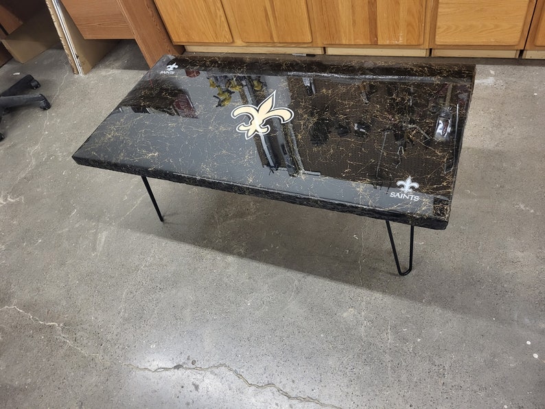 New Orleans Saints Black/gold Marble Coffee Table. Etsy