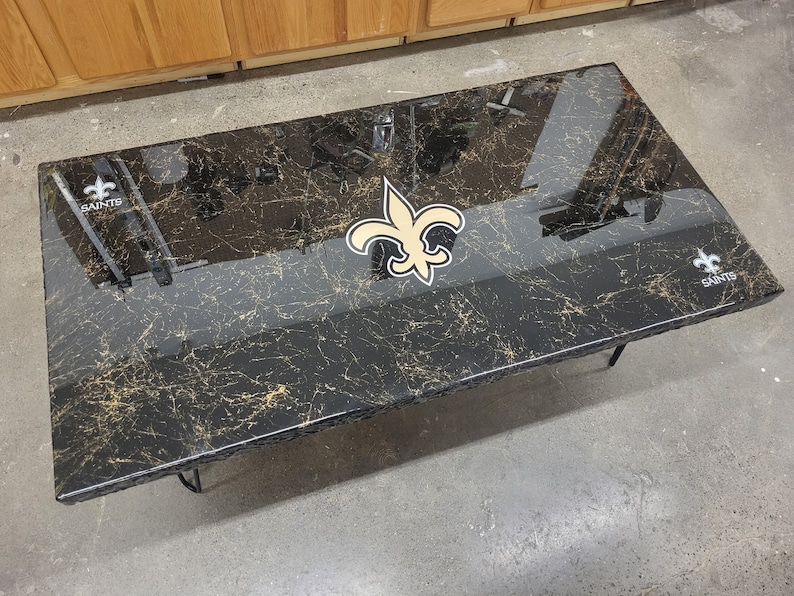 New Orleans Saints Black/gold Marble Coffee Table. Etsy