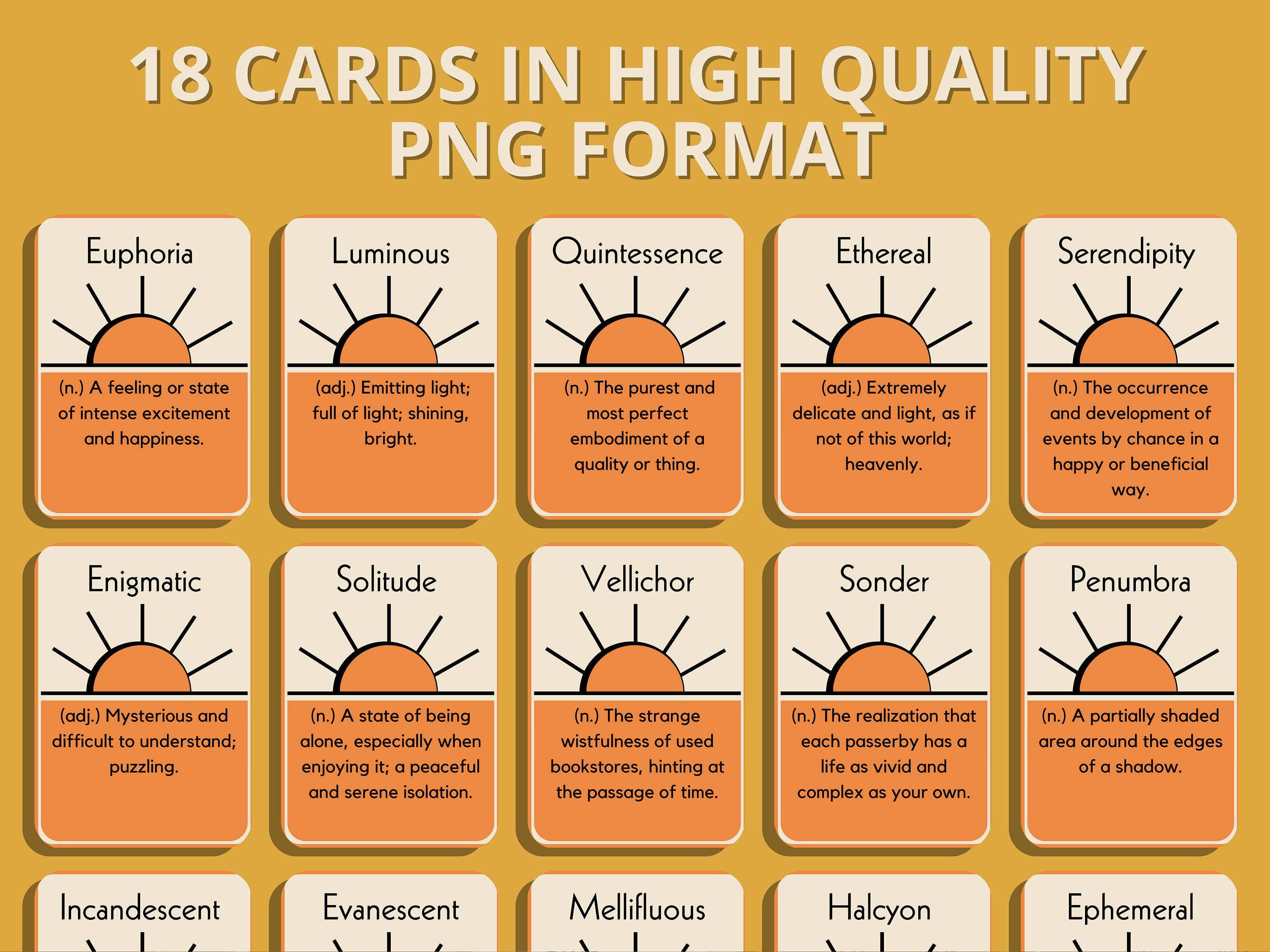 18 Printable Aesthetic Word Cards Journal Word Flashcards Dictionary ...