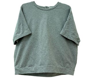 Oversized T-Shirt for Women, Loose Fit Grey Tee, Minimalist Casual Shirt, Everyday Unisex Clothing, Simple Streetwear Top