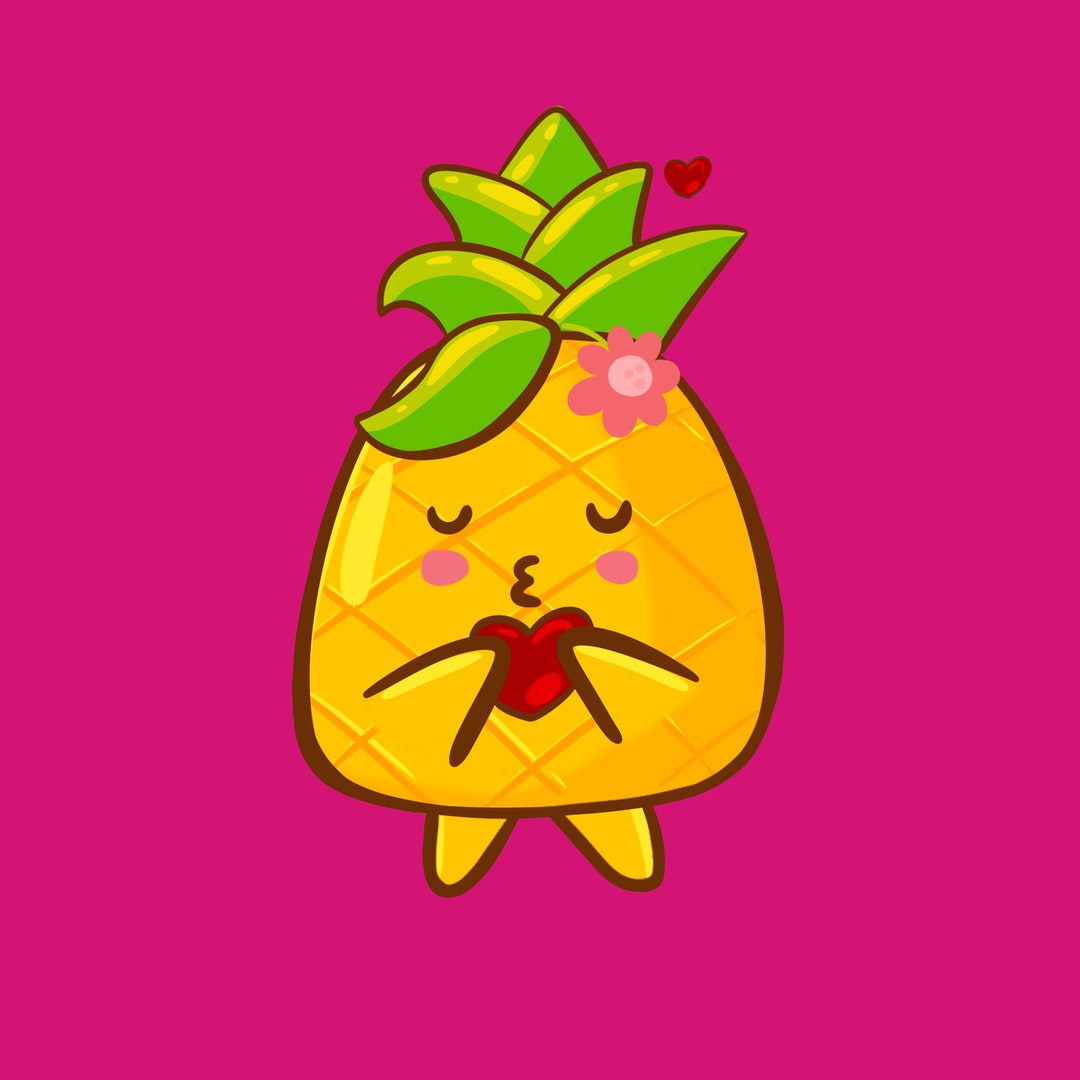 Pineapple Digital Illustration Printable Doodle Art Etsy