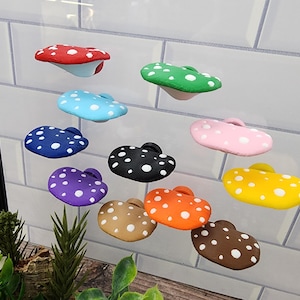 Paddenstoelenrichel, cottagecore-springspinplatform, 3D-geprint behuizingsdecor, magnetische richel