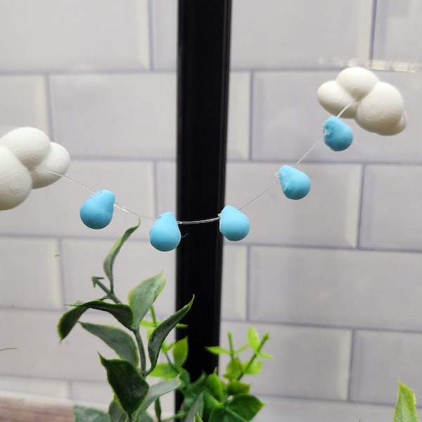 Regenwolke, springende Spinnenbrücke, Cottagecore Dekor, Spinnenseil, springende Spinne Zubehör, 3D gedruckt, Neodym Magnet Brücke