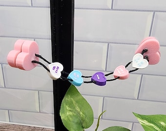 Candy Heart jumping spider bridge, Valentine's day decor, holiday rope, Jumping spider accessories, 3D printed, neodymium magnetic bridge