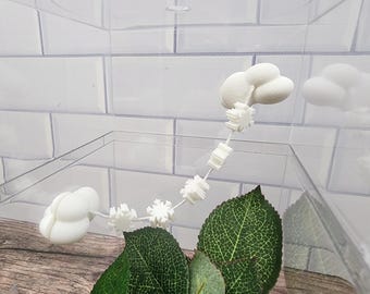 Snöflinga hoppande spindel molnbro, vinterdekor, spindelrep, hoppspindeltillbehör, 3D-printad snö, neodymmagnetisk brygga