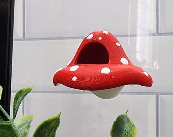 Mushroom Hide, cottagecore jumping spider hide, 3D printed enclosure decor, magnetic hide