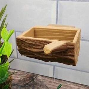 Log Feeder Dish, Jumping Spider Feeder Dish, 3D resin printed enclosure decor, magnetic feeder dish