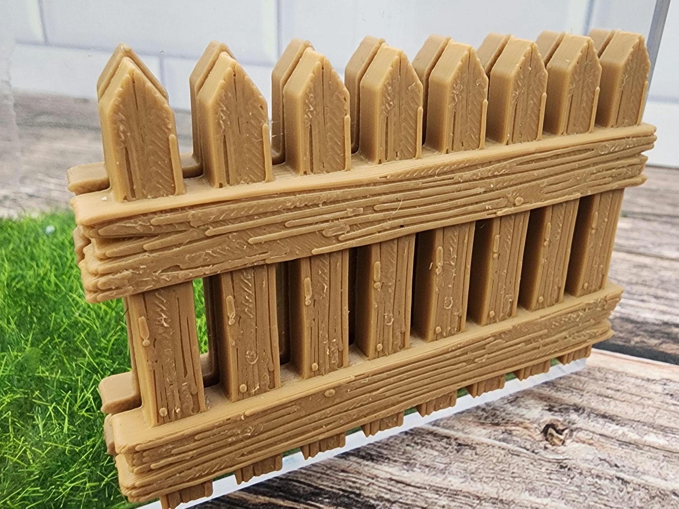 Jumping spider fence climbing decor, arboreal fence ledge, magnetic web ribbon, 3D printed wooden look fence, neodymium magnetic wall piece