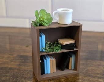 Estantería de café de dos niveles con diseño de araña saltarina, repisa para estante, mueble para recinto, decoración de libros para vivario, cubierta impresa en 3D, magnética