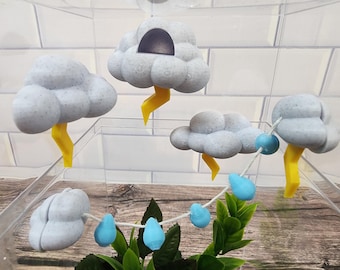 Kit d'enclos pour araignées sauteuses nuage orageux, étagère araignée sauteuse cottagecore, peau de nuage, pont nuageux, décor imprimé en 3D, magnétique