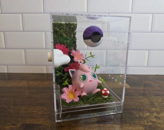 Jumping spider cute gamer theme enclosure, Bottom opening predecorated spooder display, invert habitat, spider home, arboreal container