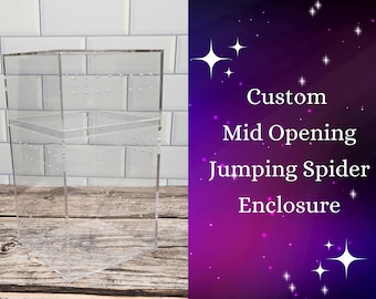 Custom Jumping Spider Mid Opening Enclosure, Made to Order, Jumping Spider Vivarium, Arboreal Enclosure