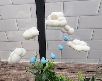 Cloud Jumping Spider Enclosure Kit, cottagecore jumping spider shelf, cloud hide, rain cloud bridge, 3D printed enclosure decor, magnetic