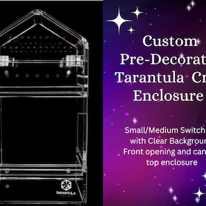 Custom Pre-decorated Front and Top Opening TC Enclosure, Small or Medium Switch Jumping 2.0 Spider Enclosure