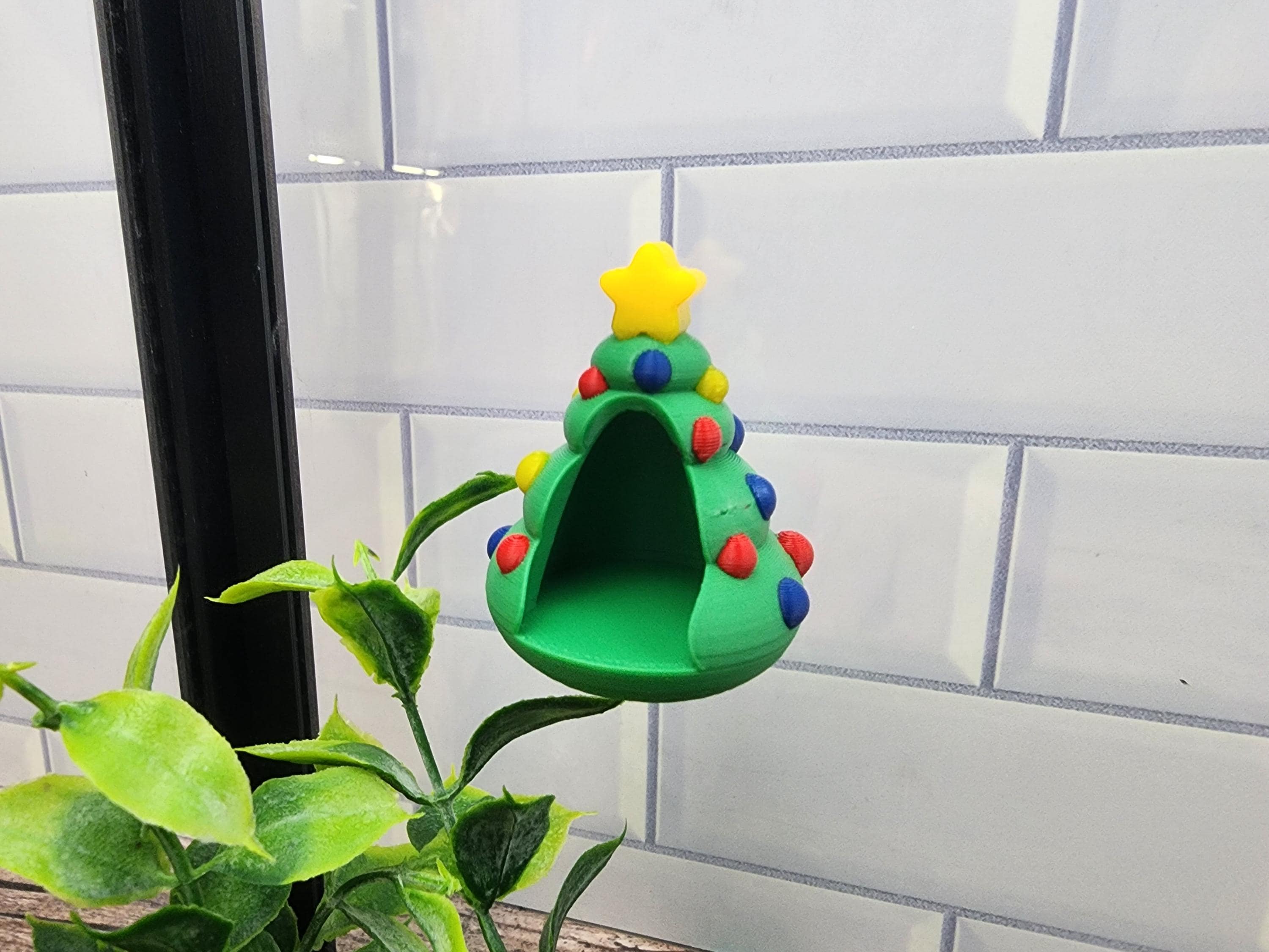 Christmas Tree Hide, holiday spider home Jumping spider hide, 3D printed enclosure decor, magnetic hide