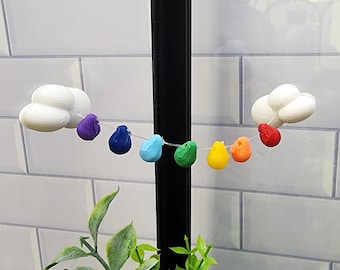 Pont d'araignées sauteuses en nuage arc-en-ciel, décoration cottagecore, corde en forme de goutte de pluie, accessoires d'araignées sauteuses, imprimé en 3D, pont magnétique en néodyme