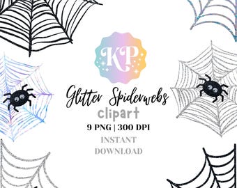 Glitter Spiderwebs Clipart, Glitter Cobwebs, Halloween PNG, Glitter PNG, Spider Webs Clipart, Halloween Spiderwebs, Halloween Decor