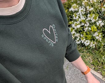 Embroidered heart sweatshirt - Dorian and Manon Jumper - Minimalist Bookish sweatshirt - Throne of Glass
