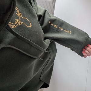 Embroidered Stag Hoodie - Terrasen Lord of the North Jumper - Minimalist Bookish sweatshirt - Fantasy/Romantasy merch image 1