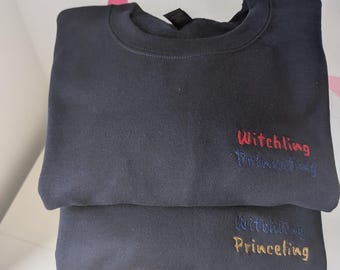 Throne of Glass Embroidered Jumper | Witchling Princeling Sweatshirt | Manon and Dorian Merch | Bookish Gift | Subtle Romantasy Apparel