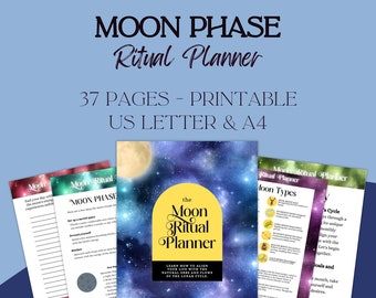 Moon Phase Ritual Planner, Grimoire Pages, Printable, Instant Download, 8.5x11 & A4, Witch Planner