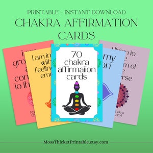 Carte di affermazione dei Chakra, stampabili, Download istantaneo, 4x6, PNG, JPG, Carte di affermazione stampabili, Carte dei Chakra stampabili