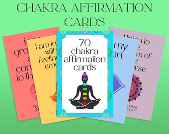 Chakra Affirmation Cards, Printable, Instant Download, 4x6, PNG, JPG, Printable Affirmation Cards, Printable Chakra Cards