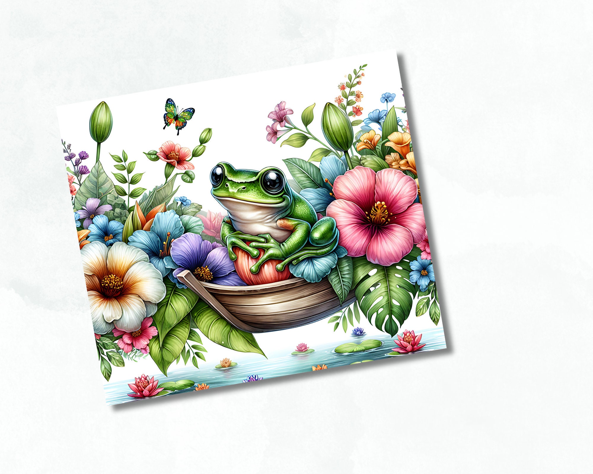 Cute Frog Tumbler Wrap Tumbler Png Animal Lover Sublimation Design ...